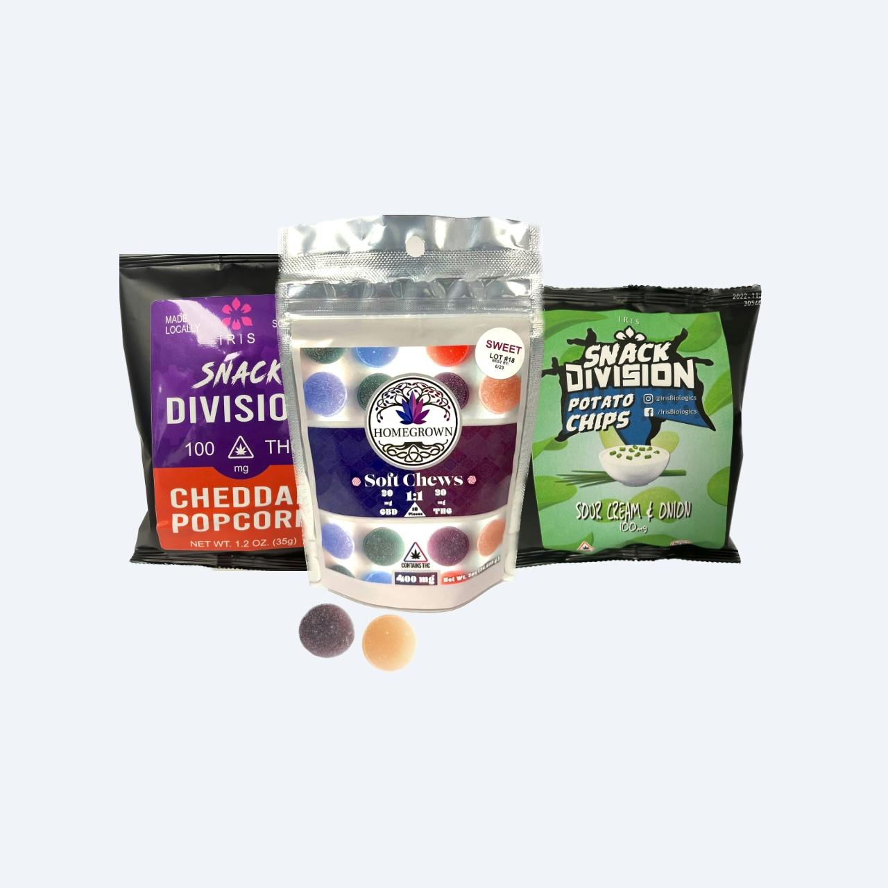 Cannabis infused chips and gummies